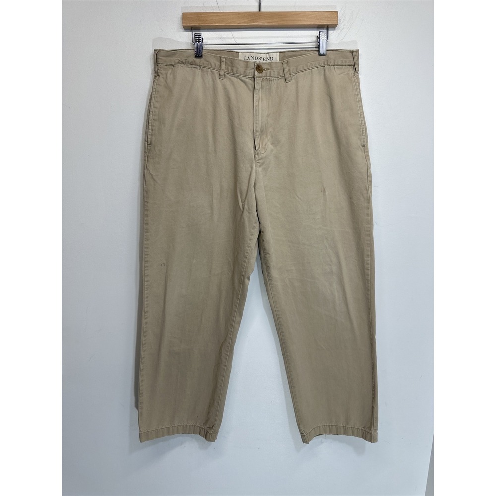 Lands End The Legacy Chino Men's‎ Size 38 Beige Button Up Pants Zip Fly